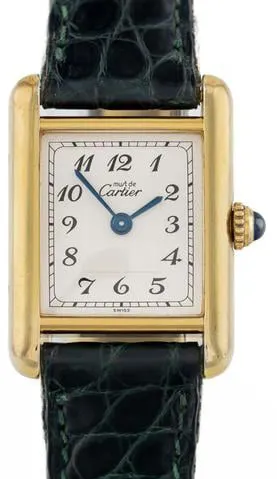 Cartier Tank Vermeil 1613 20mm Silver White 1