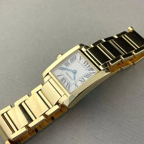 Cartier Tank Française 2385 20mm Yellow gold White 5