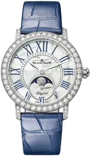 Blancpain Ladybird 3662-1954-55A White gold Blue