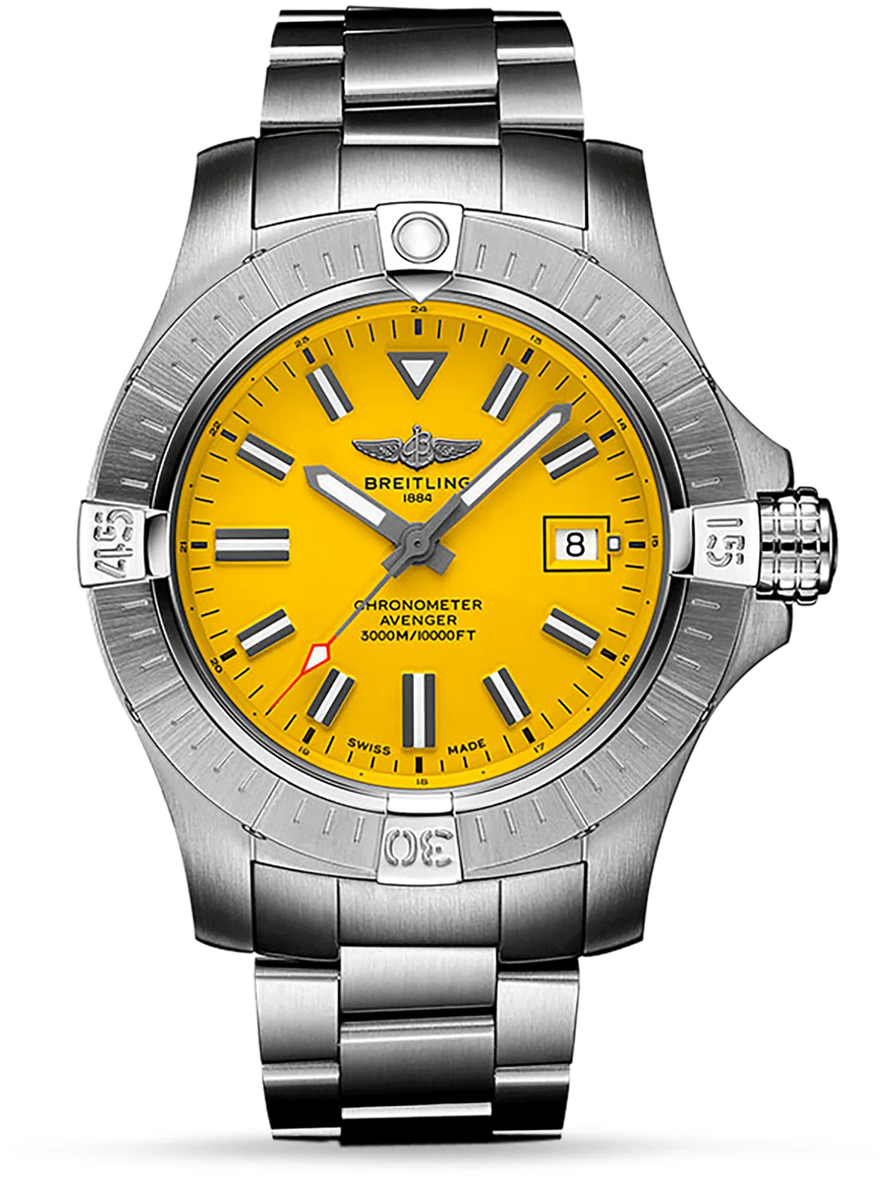 Breitling Avenger A17319101I1A1 45mm Stainless steel Yellow