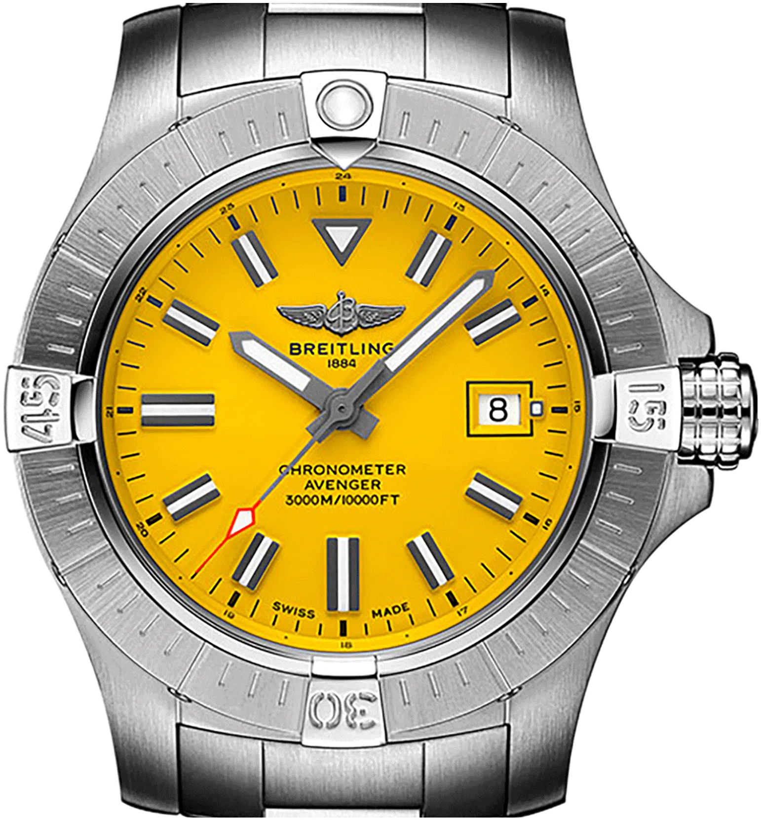 Breitling Avenger A17319101I1A1 45mm Stainless steel Yellow 1