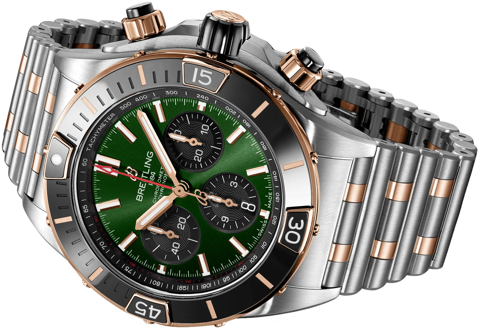 Breitling Chronomat UB0136251L1U1 44mm Stainless steel and 18k rose gold Green 2