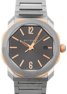 Bulgari Octo 103083 Rose gold and Stainless steel Black