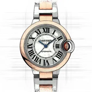 Cartier Ballon Bleu de Cartier w2bb0032 Rose gold and Stainless steel Silver