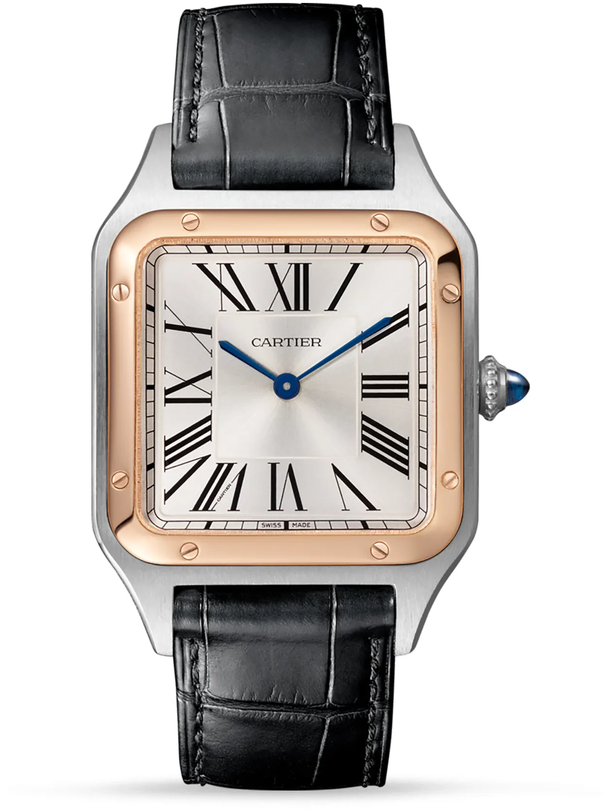 Cartier Santos Dumont W2SA0011 43.5mm Stainless steel and 18k rose gold Silver