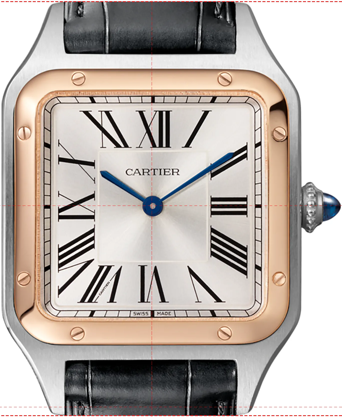 Cartier Santos Dumont W2SA0011 43.5mm Stainless steel and 18k rose gold Silver 1