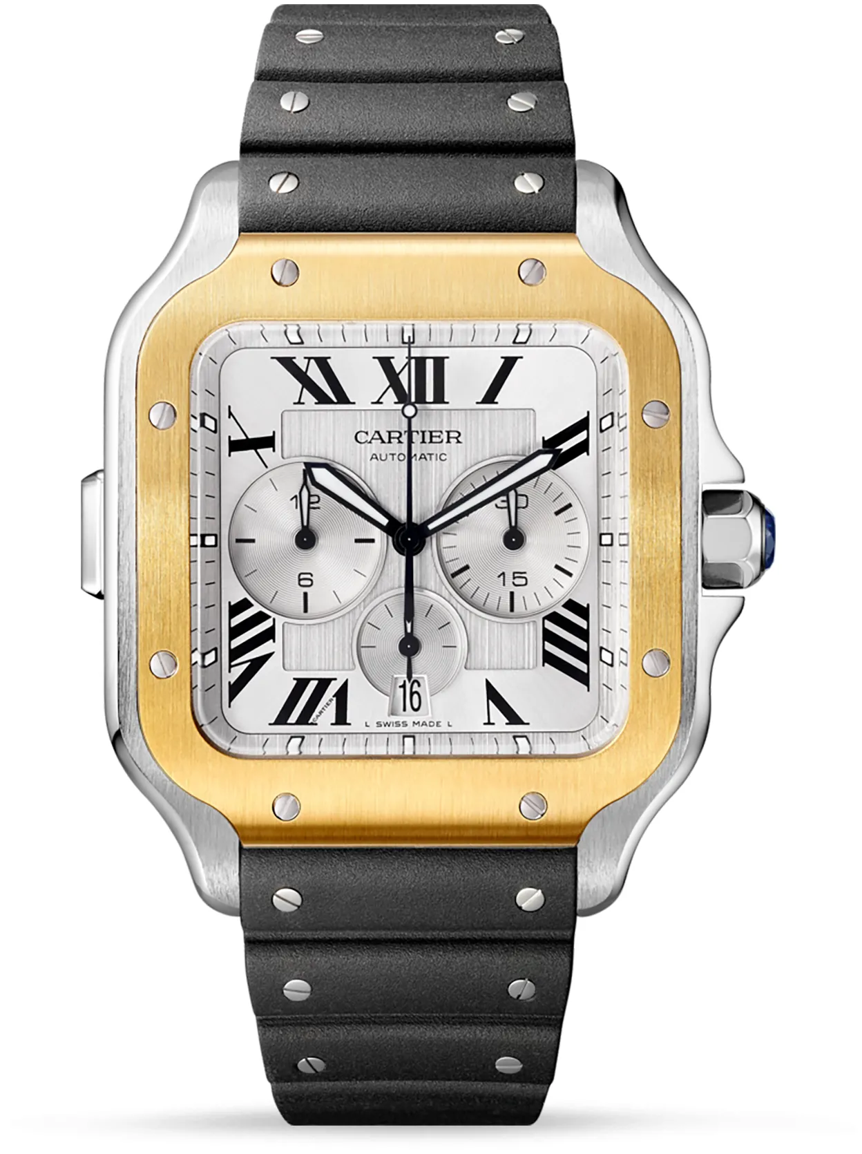 Cartier Santos W2SA0008 43.3mm Stainless steel and 18k yellow gold Silver 1