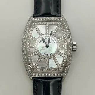 Franck Muller Curvex 5852 QZ SNR D CD White gold and Diamond White