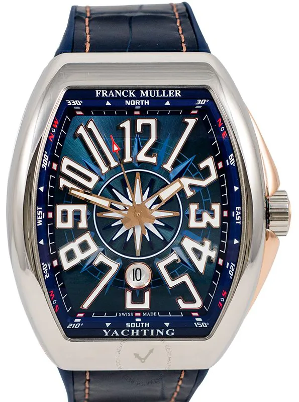 Franck Muller Vanguard V 45 SC DT AC YACHT STG (5N) 44mm Yellow gold and Stainless steel Blue