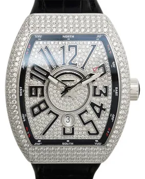 Franck Muller Vanguard V 45 SC DT D CD (OG.NR) 45mm White gold Silver