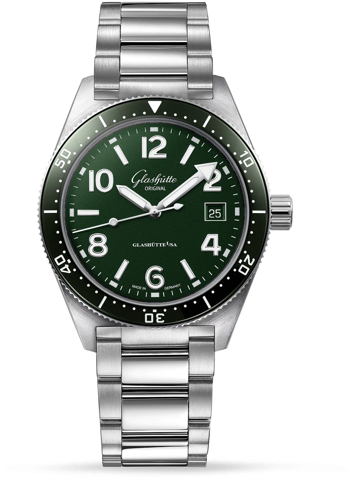 Glashütte SeaQ 1-39-11-13-83-70 39.5mm Stainless steel Green