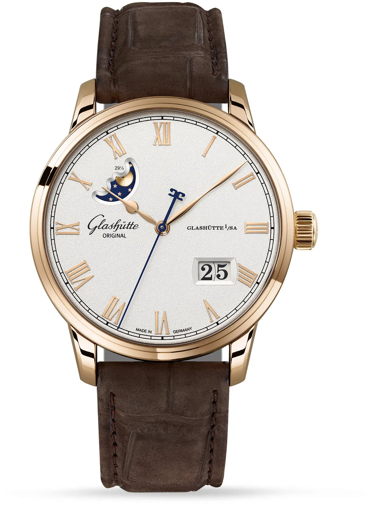 Glashütte Senator 1-36-24-02-05-62 40mm Rose gold Silver