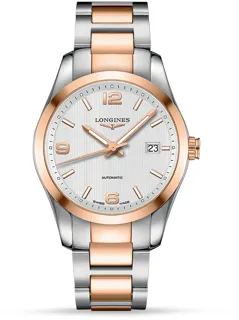 Longines Conquest L2.785.5.76.7 Stainless steel and Red gold Silver