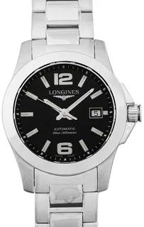 Longines Conquest L3.276.4.58.6 Stainless steel Black