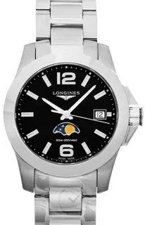 Longines Conquest L3.381.4.58.6 Stainless steel Black