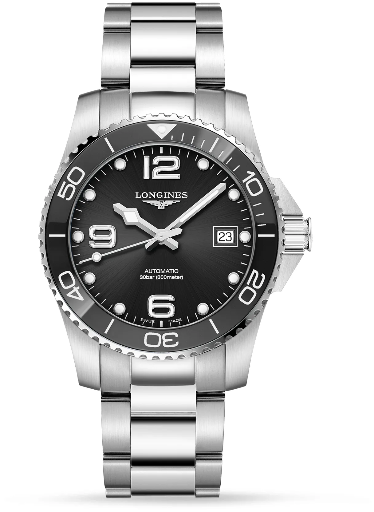 Longines HydroConquest L37804566 39mm Stainless steel Black