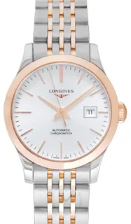 Longines Record L23215727 Stainless Steel,18 karat pink gold cap 200 Silver