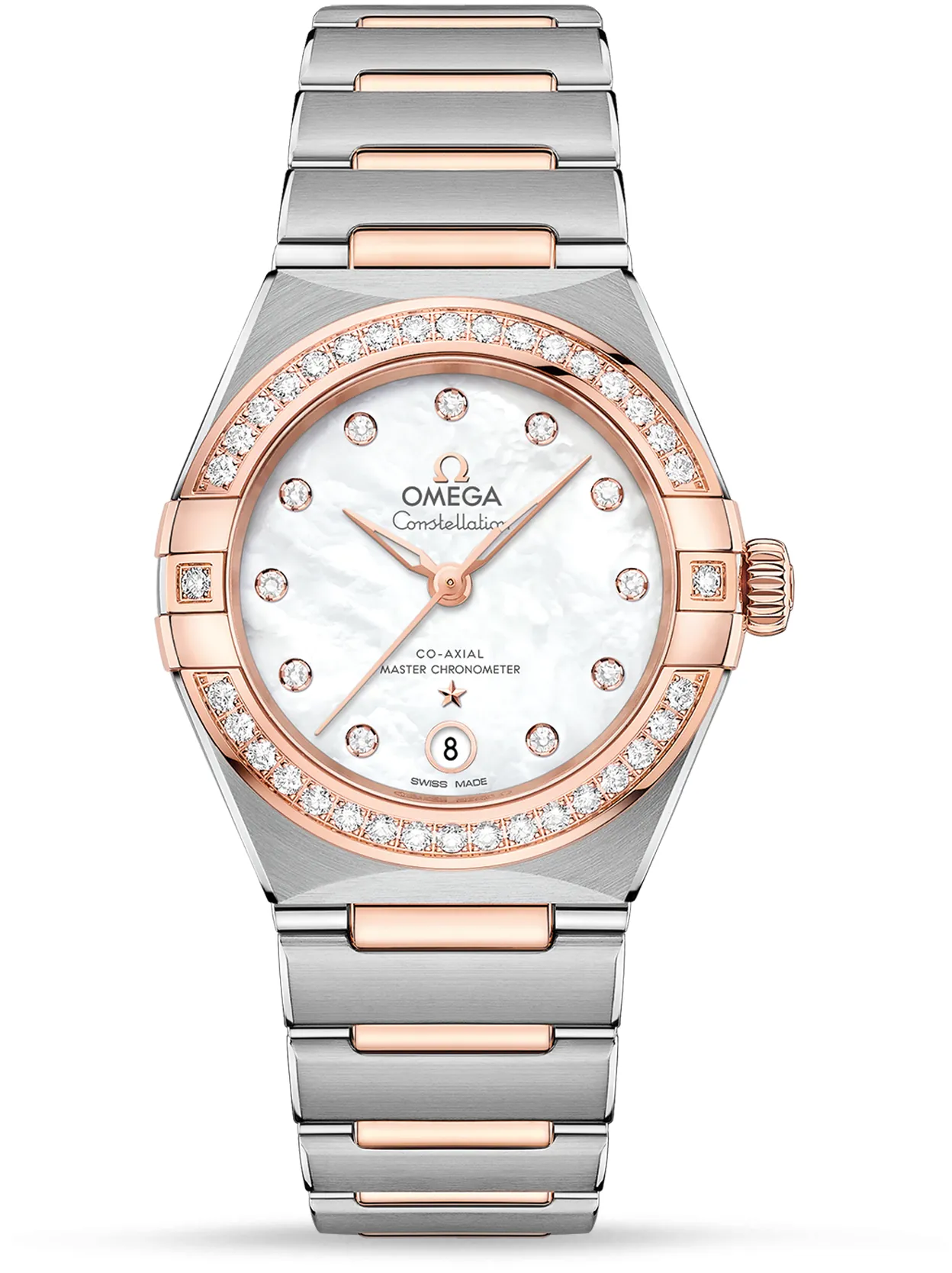 Omega Constellation 131.25.29.20.55.001 29mm Stainless steel and 18k rose gold White