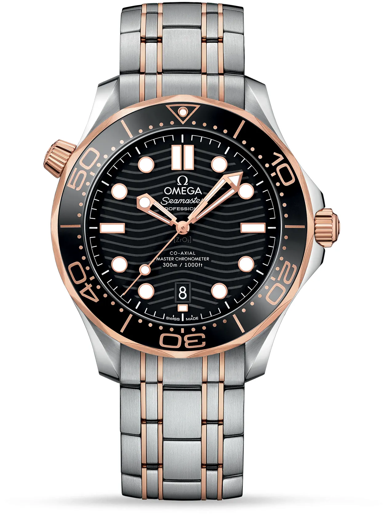 Omega Seamaster Diver 300M 210.20.42.20.01.001 42mm Stainless steel and 18k rose gold Black