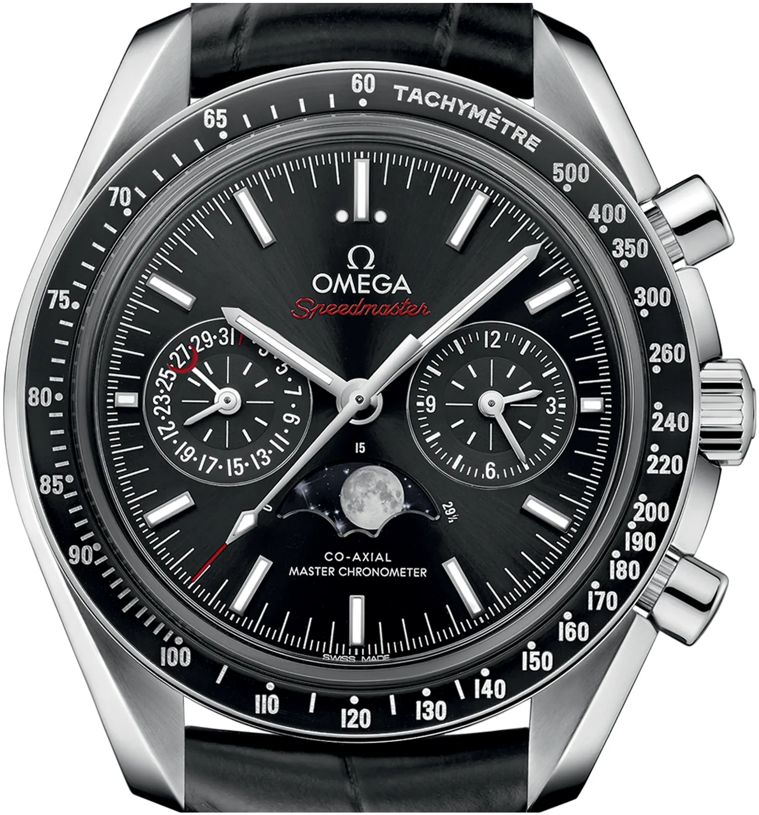 Omega Speedmaster Professional Moonwatch Moonphase 304.33.44.52.01.001 44.5mm Stainless steel Black 1