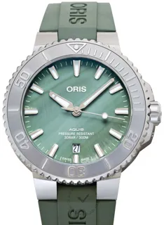 Oris Aquis 01 733 7766 4187-Set Stainless steel Green