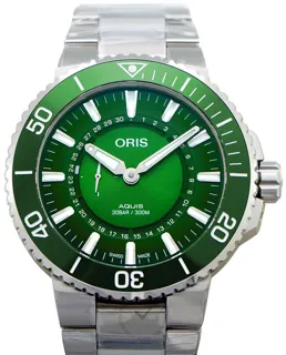 Oris Aquis 01 743 7734 4187-Set Stainless steel Green