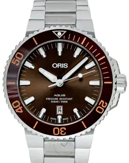 Oris Aquis Date 01 733 7730 4152-07 8 24 05PEB Stainless steel Brown