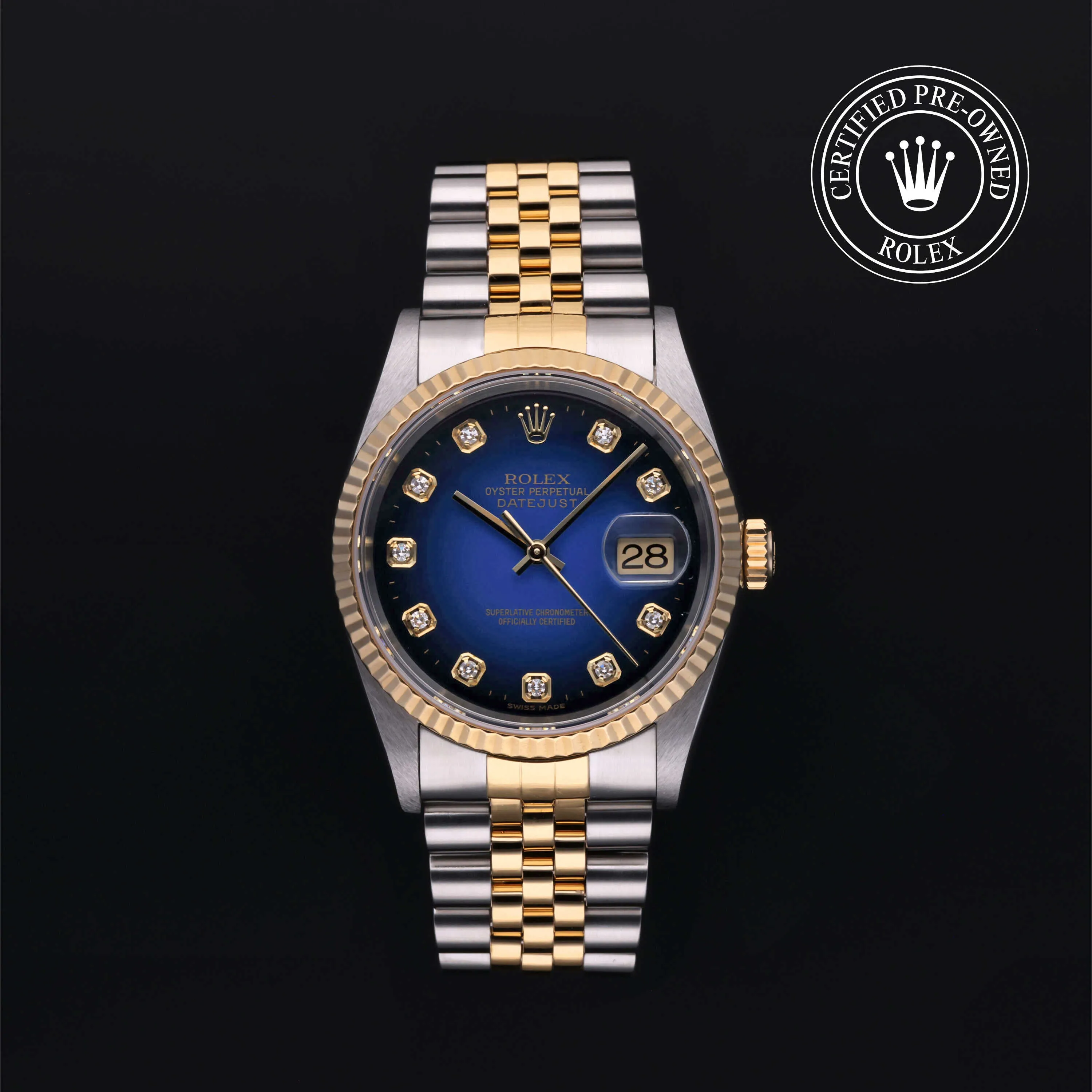 Rolex Datejust 36 16233 36mm Yellow gold and Oystersteel Blue