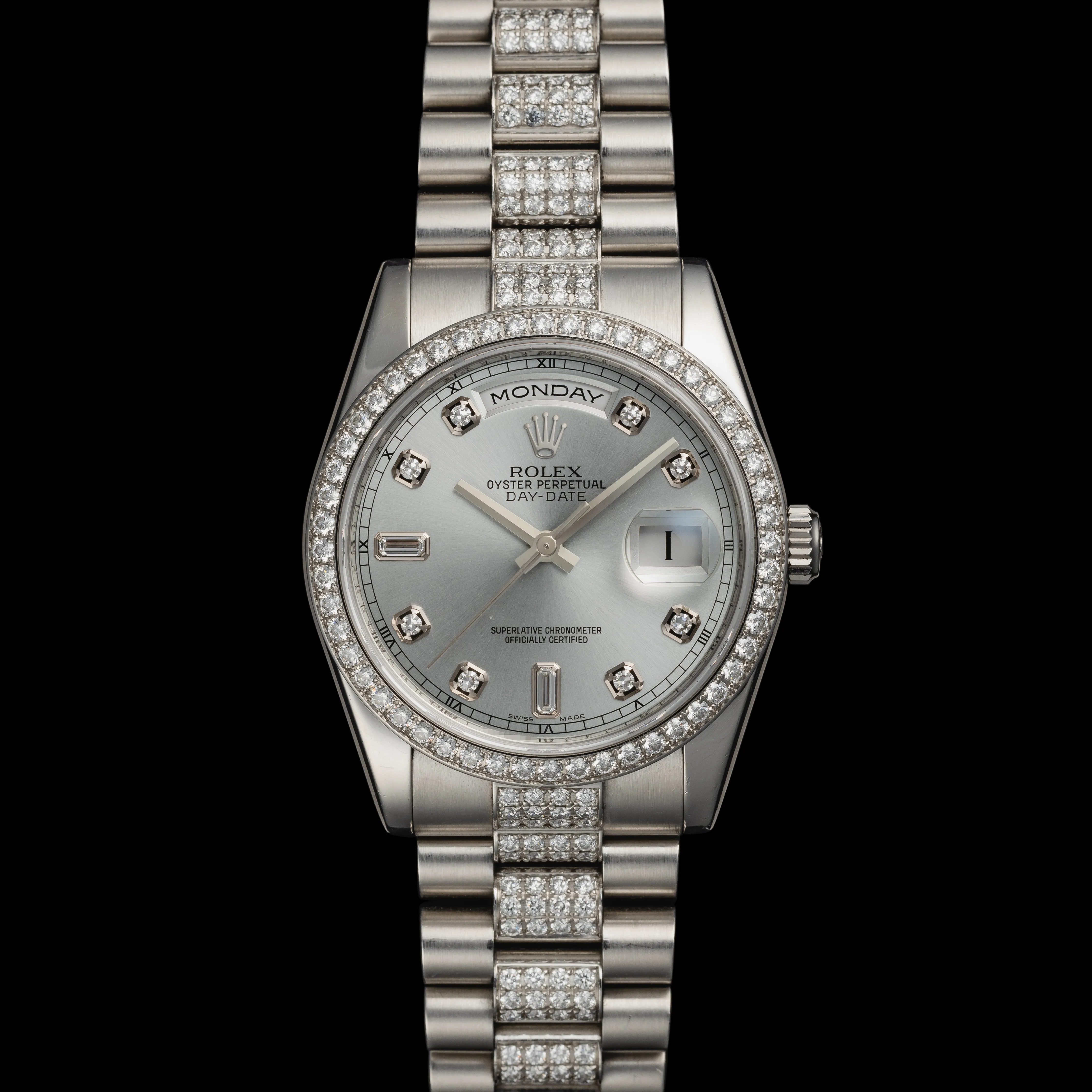 Rolex Day-Date 36 118346A 36mm Platinum and Diamond Ice blue