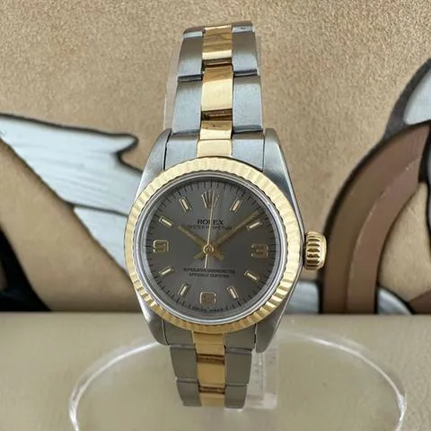 Rolex Oyster Perpetual 67193 25mm Yellow gold and Stainless steel Silver