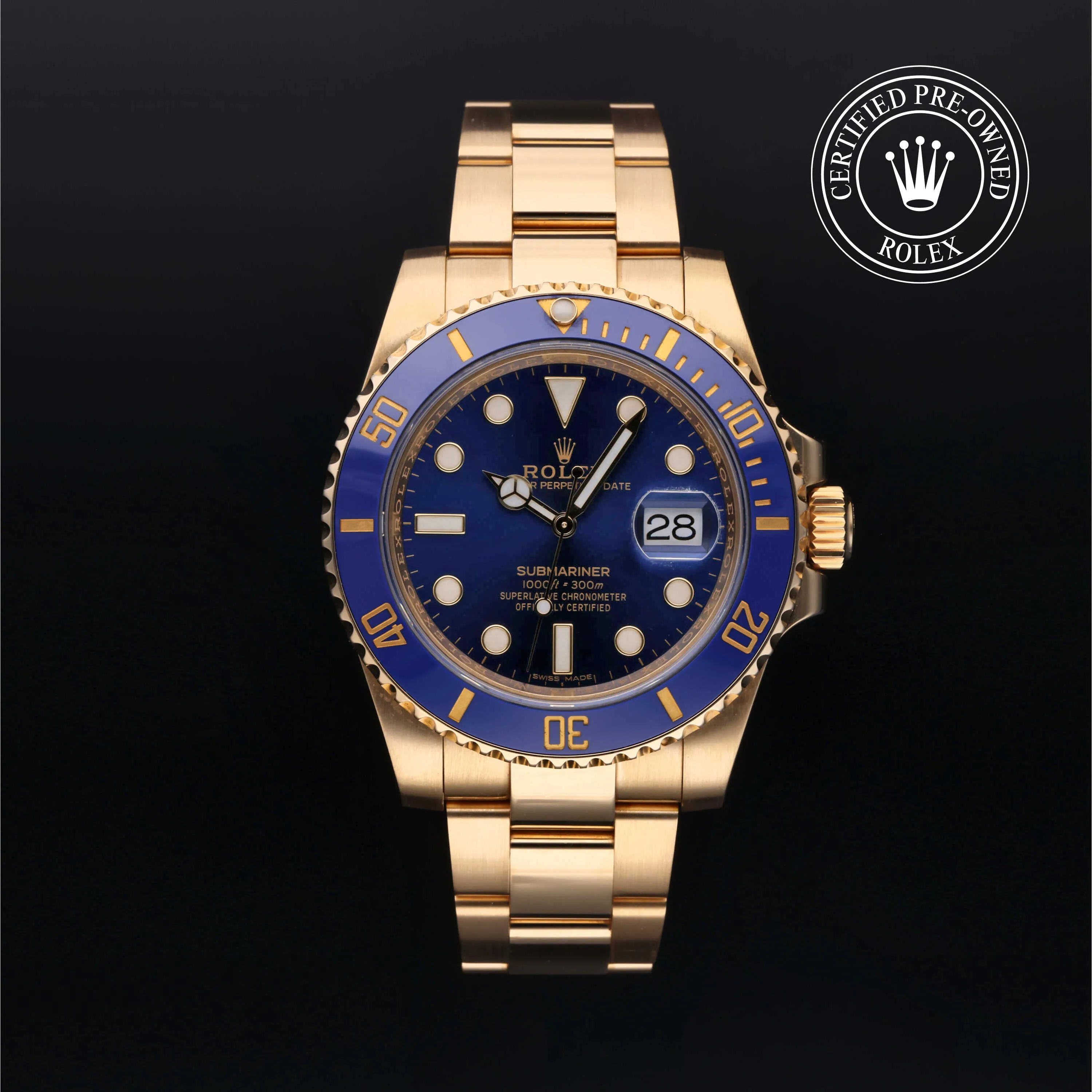 Rolex Submariner 116618LB 40mm Yellow gold Blue