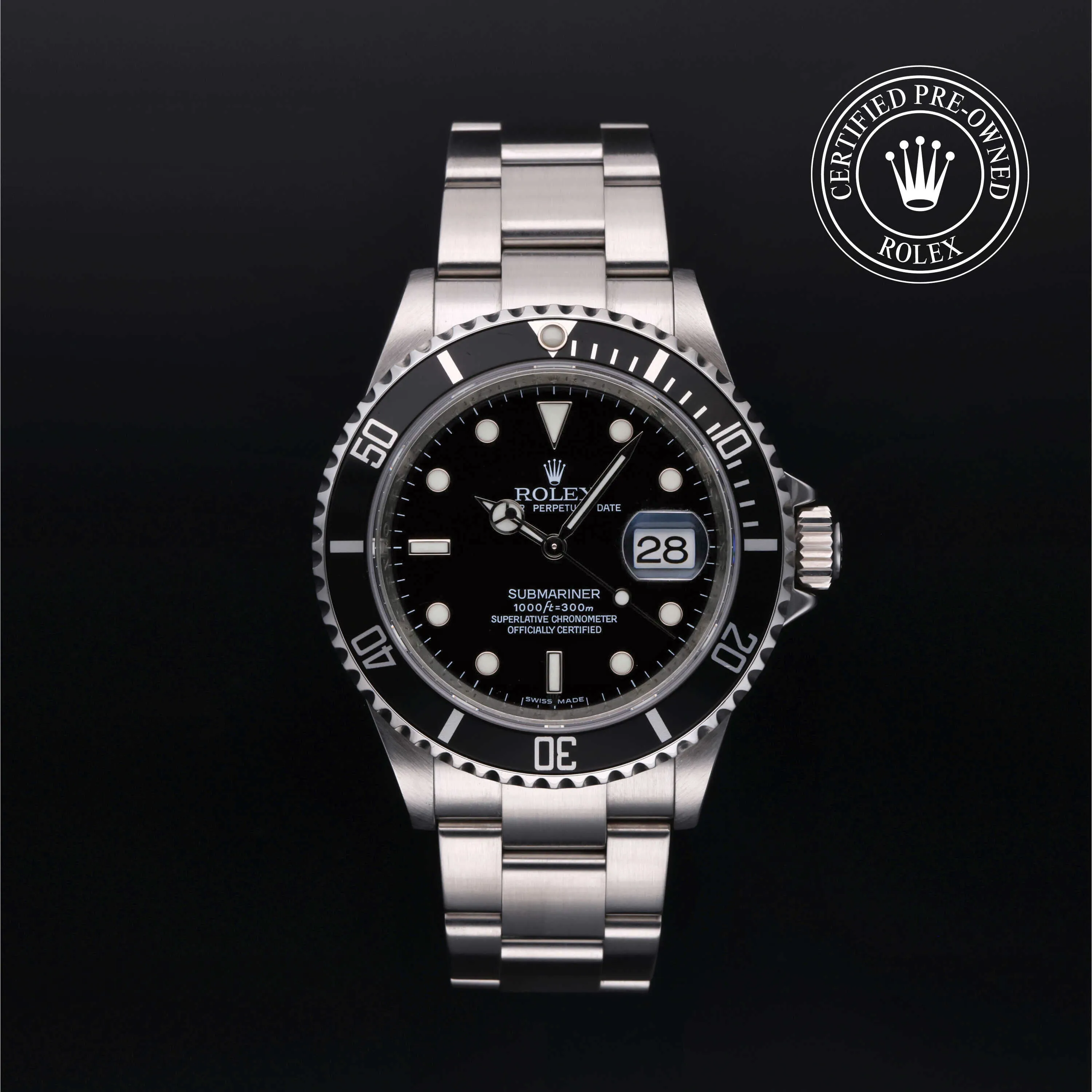 Rolex Submariner 16610 40mm Oystersteel Black