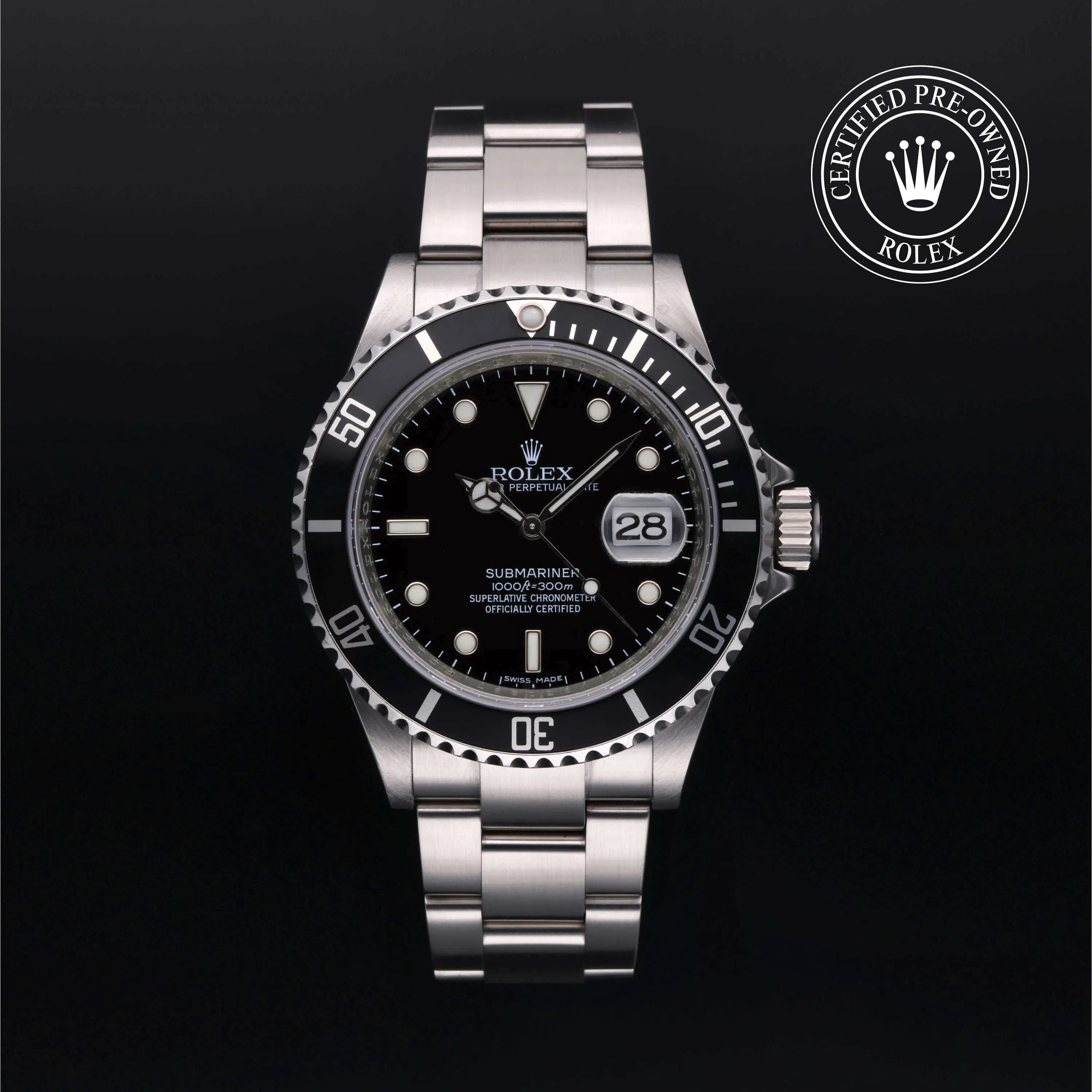 Rolex Submariner 16610 40mm Oystersteel Black