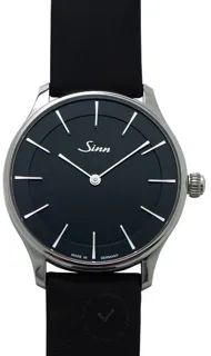 Sinn Classic Timepieces 1739.012-Leather-Calfskin-Blk Stainless steel Black