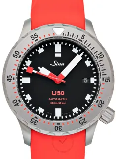 Sinn Diving Watches 1050.030-Silicone-LFC-Red Stainless steel Black