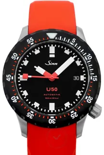 Sinn Diving Watches 1050.040-Silicone-LFC-Red 41mm Stainless steel Black