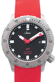 Sinn Diving Watches 1010.010-Silicone-LFC-Red Stainless steel Black