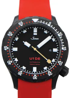 Sinn Diving Watches 1010.0241-Silicone-LFC-Red 44mm Stainless steel Black