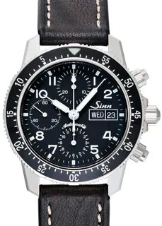 Sinn Instrument Chronographs 103.061-Leather-CIVS-DB-CSW Stainless steel Black