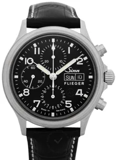 Sinn Instrument Chronographs 358.062-Leather-Cowhide-AE-Blk Stainless steel Black