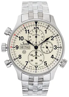 Sinn Instrument Chronographs 917.012-Solid-FLSS Stainless steel Cream