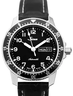 Sinn Instrument Watches 104.011-Leather-Cowhide-BK Stainless steel Black