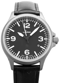 Sinn Instrument Watches 856.011-Leather-Calfskin-Blk Stainless steel Black