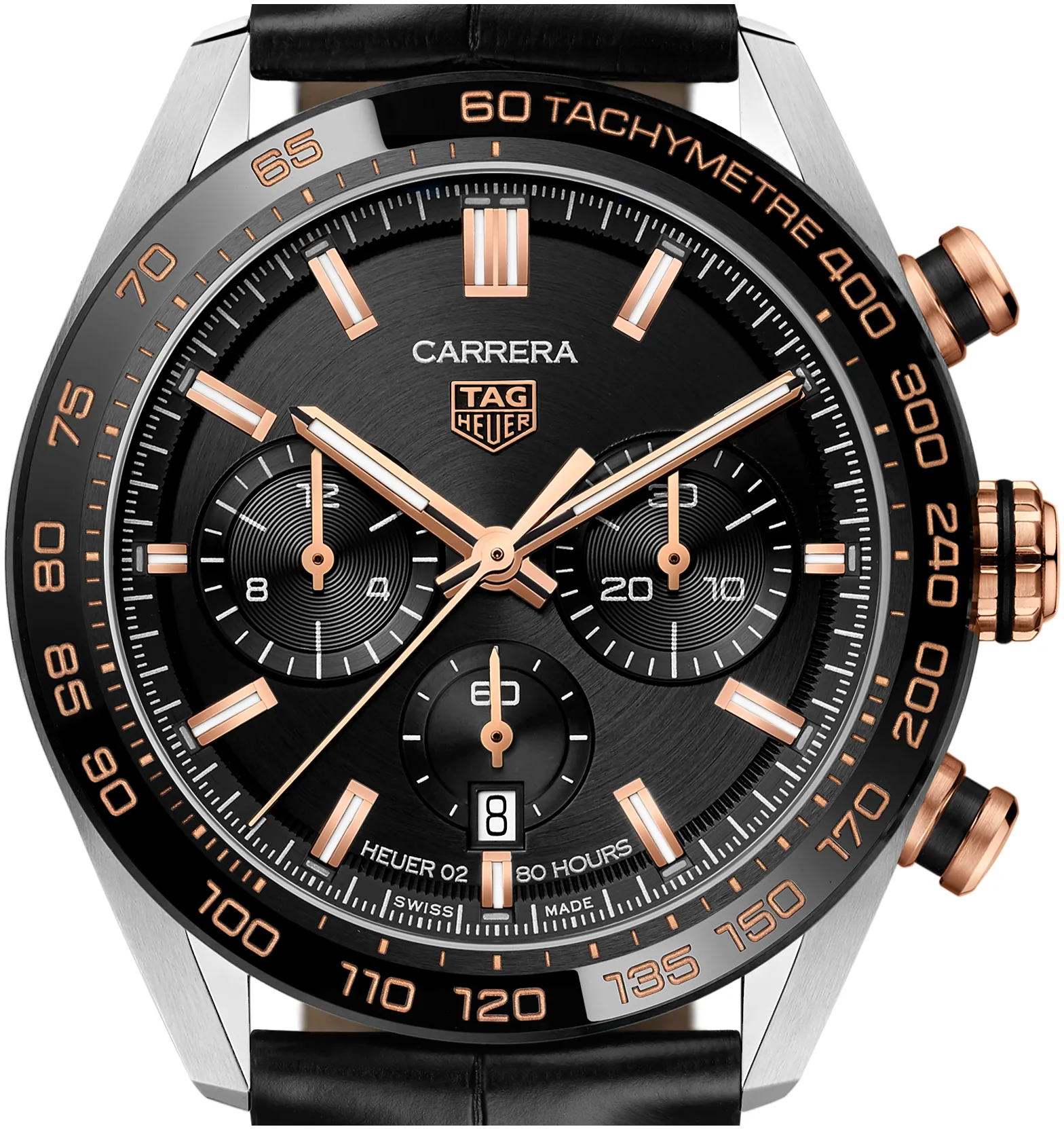 TAG Heuer Carrera CBN2A5A.FC6481 44mm Stainless steel and 18k rose gold Black 1