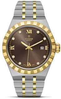 Tudor Royal M28303-0009 Yellow gold and Stainless steel Brown