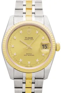 Tudor Prince Date-Day 74033-0015 Yellow gold and Stainless steel Champagne