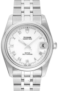 Tudor Prince Date-Day 74000-0006 Stainless steel White