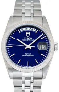 Tudor Prince Date-Day 76214 Blue Stainless steel Blue