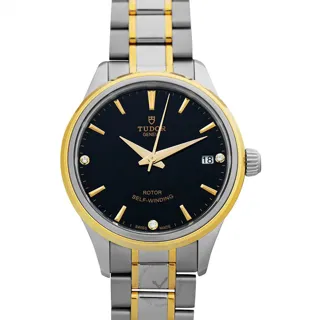 Tudor Style 12303-0006 Yellow gold and Stainless steel Black