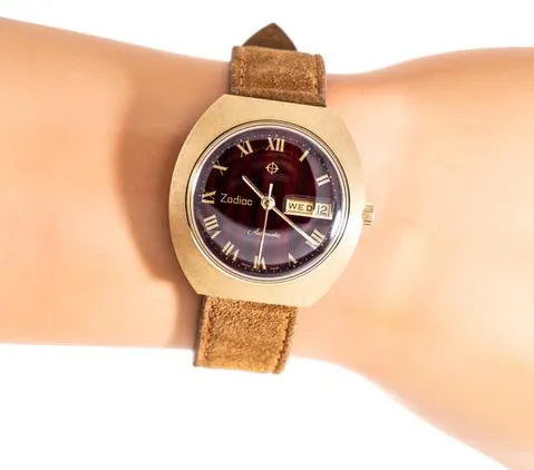 Zodiac 863-945 36mm Yellow gold and Stainless steel Brown 10